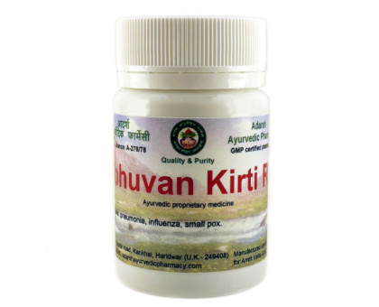 Tribhuvan Kirti Ras Adarsh Ayurvedic, 20 克 ~ 60 药片