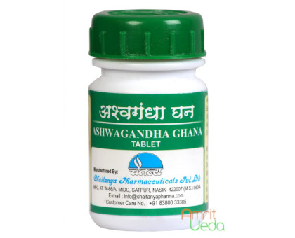 Ashwagandha 提取物 Chaitanya Pharmacy (Ashwagandha 提取物a Chaitanya Pharmacy), 60 药片