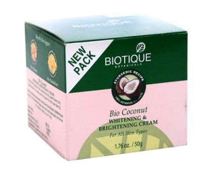 Bio Coconut whitening and Brightening cream Biotique, 50 毫升