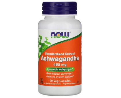 Ashwagandha 提取物 450 mg Now Foods, 90 胶囊