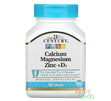 Calcium Magnesium Zinc + D3, 90 药片