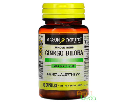 Ginkgo Biloba Mason Natural, 60 胶囊