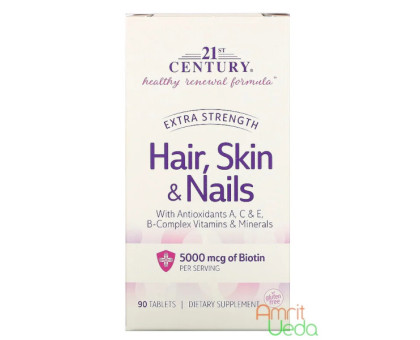 Hair, skin & nails Extra strength 21st Century, 90 tablets