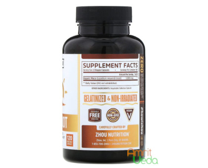 Peruvian Maca 1000 mg Zhou Nutrition, 120 胶囊