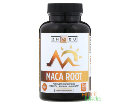 Peruvian Maca 1000 mg Zhou Nutrition, 120 胶囊