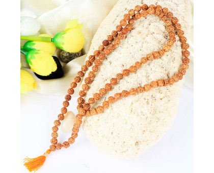 Rosary (mala) from white rudraksha , 108 beads